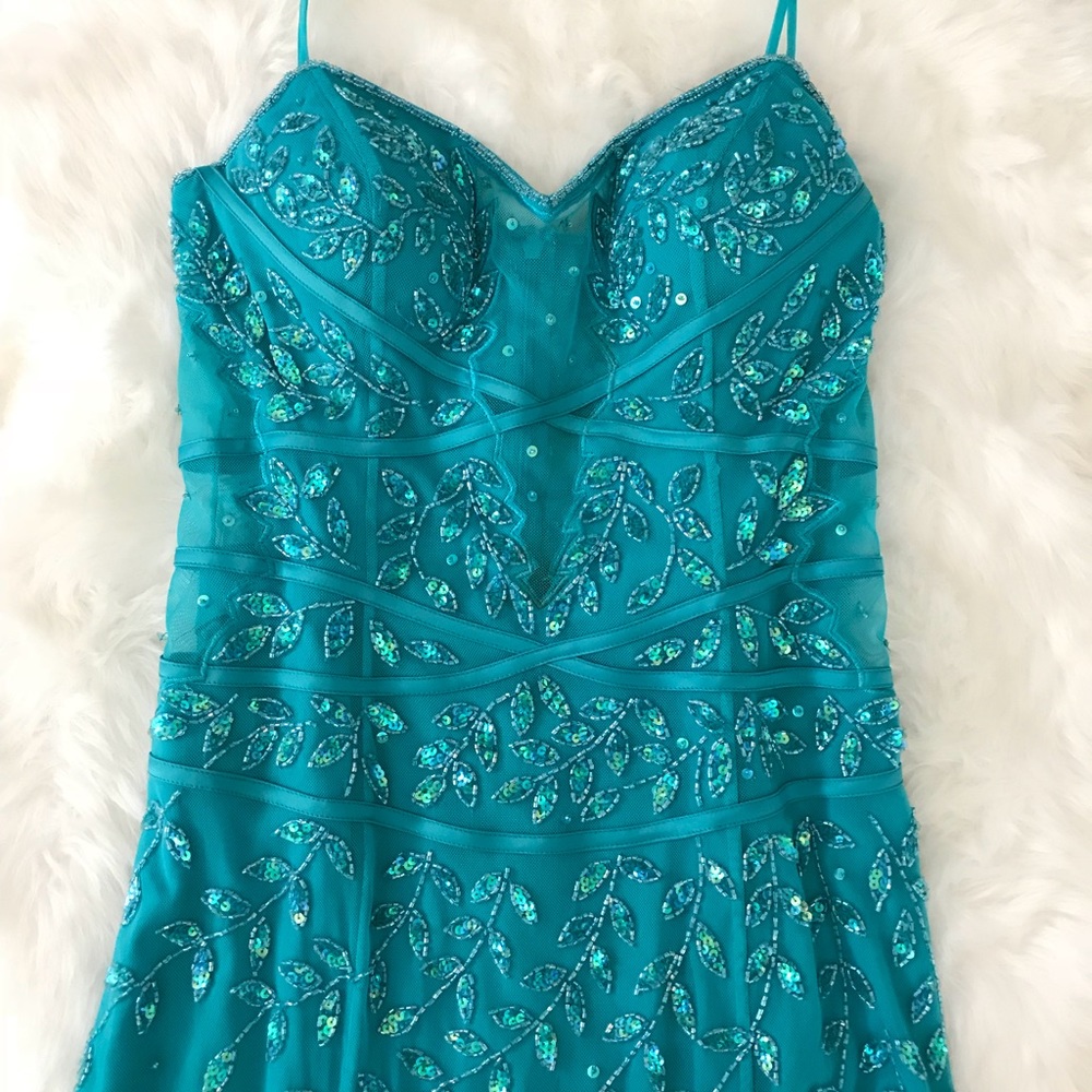 Teal Prom Dress. Size XL. - Picture 1 of 9